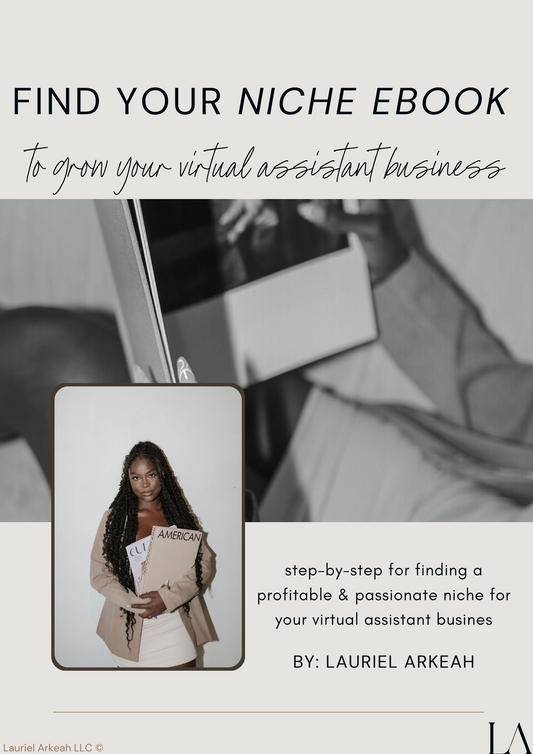 FIND YOUR NICHE EBOOK | to grow your virtual assistant business